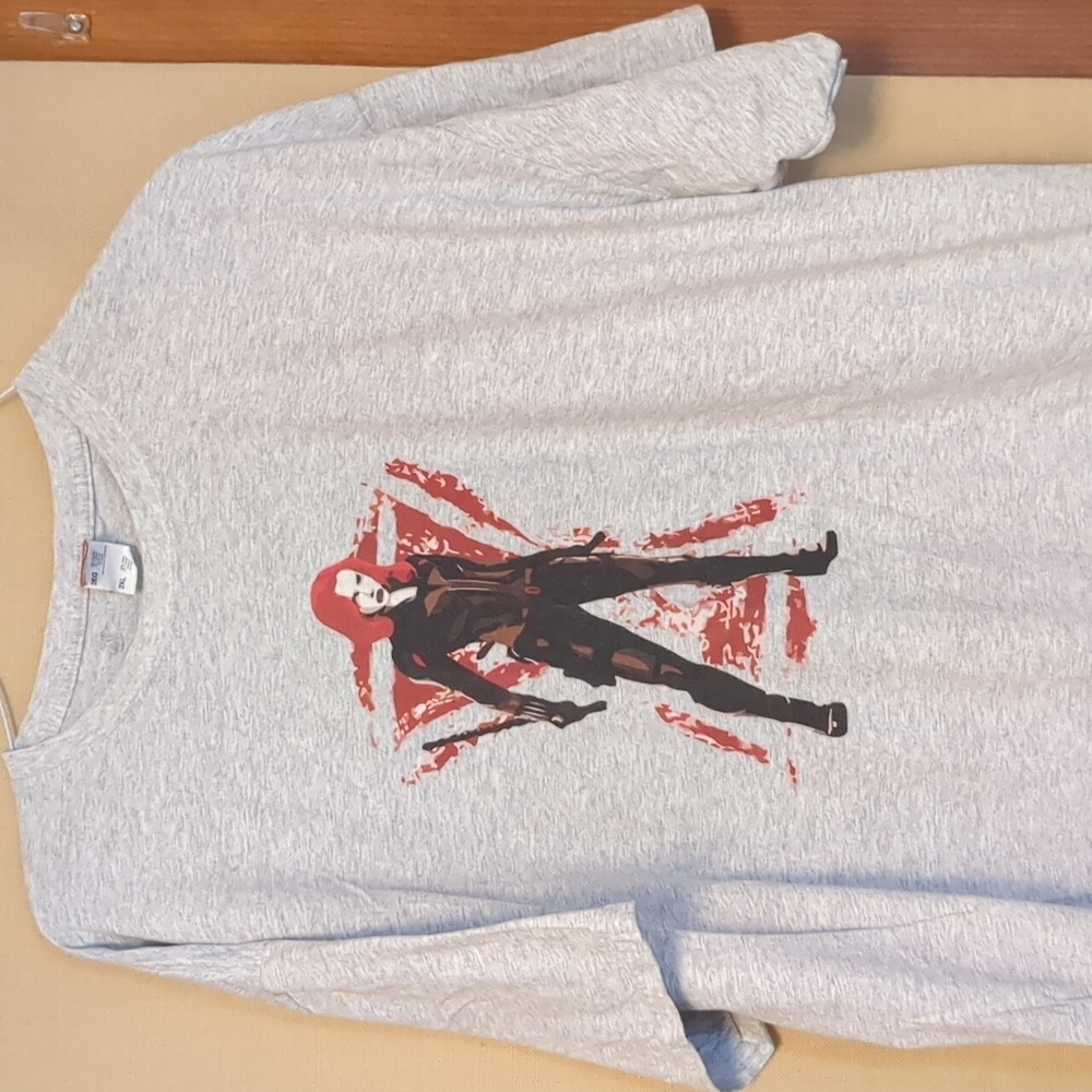 Marvel Comics Black Widow Avengers  Fruit Of The Loom HD 2XL Gray T-Shirt